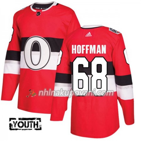 Ottawa Senators Dresy Mike Hoffman 68 Červená 2017-2018 Adidas Classic Authentic - Dětské